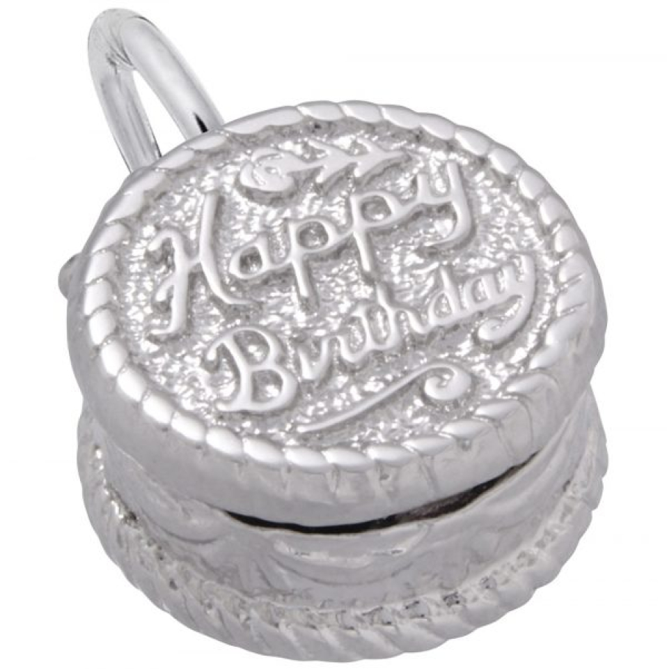 Pendentif en argent 925, gâteau, joyeux anniversaire - 10-8164-000 - Rembrandt Charms
