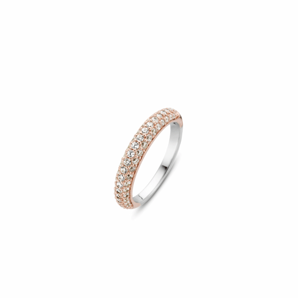 Bague argent 925, 3 rangées de pierres - 12105ZR/56 - Ti Sento Milano