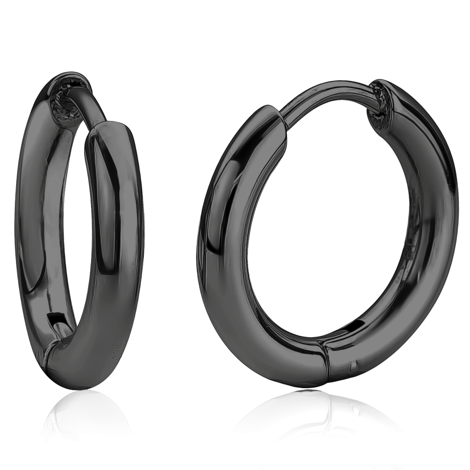 Boucles d'oreilles en stainless, anneaux unies - SEA230 - Italgem