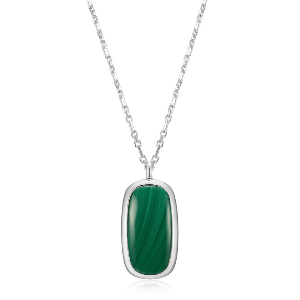 Pendentif pour femme en argent 925, malachite - R0LBXR3046 - ELLE
