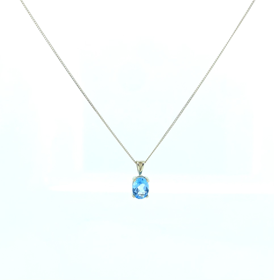 Pendentif pour femme en or 10k, 1 topaze 8x6mm