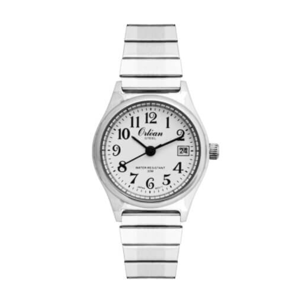 Montre pour femme en stainless, bracelet élastique, 3ATM, date - ME3534 - Orléan