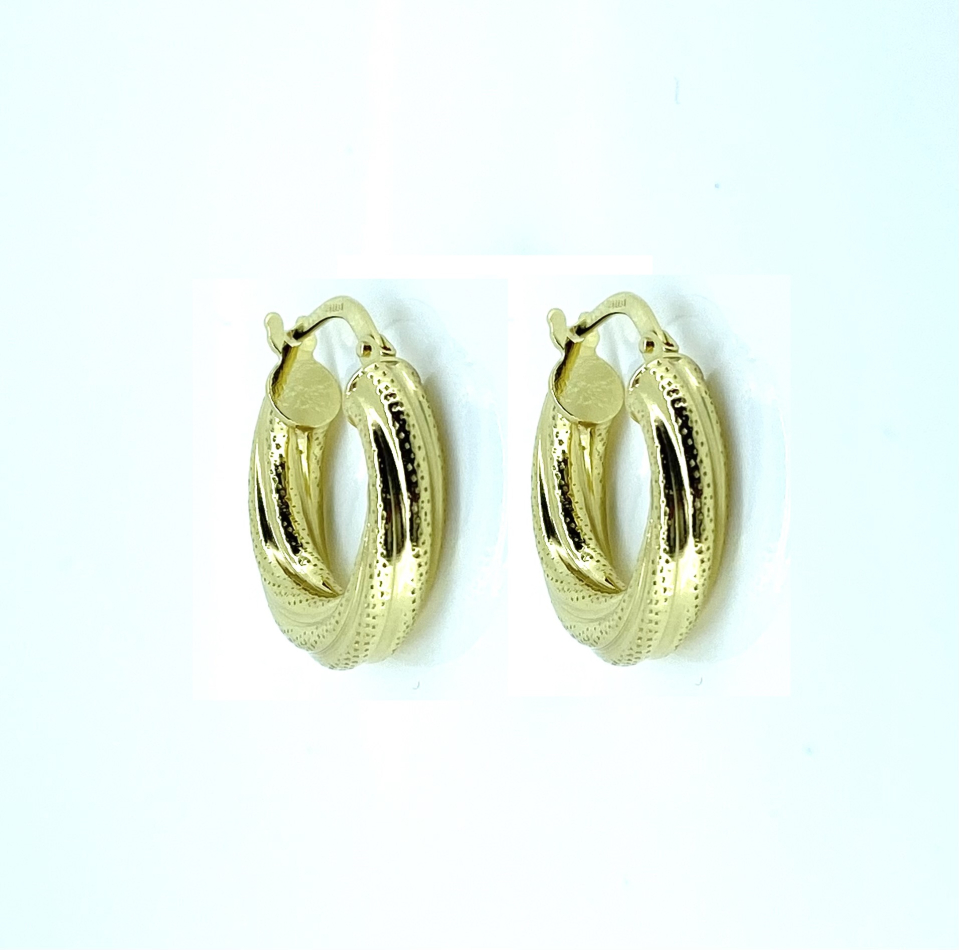 Boucles d'oreilles pour femme en argent 925, fourchette, 18mm - ITHP139-10MG - Danny's silver