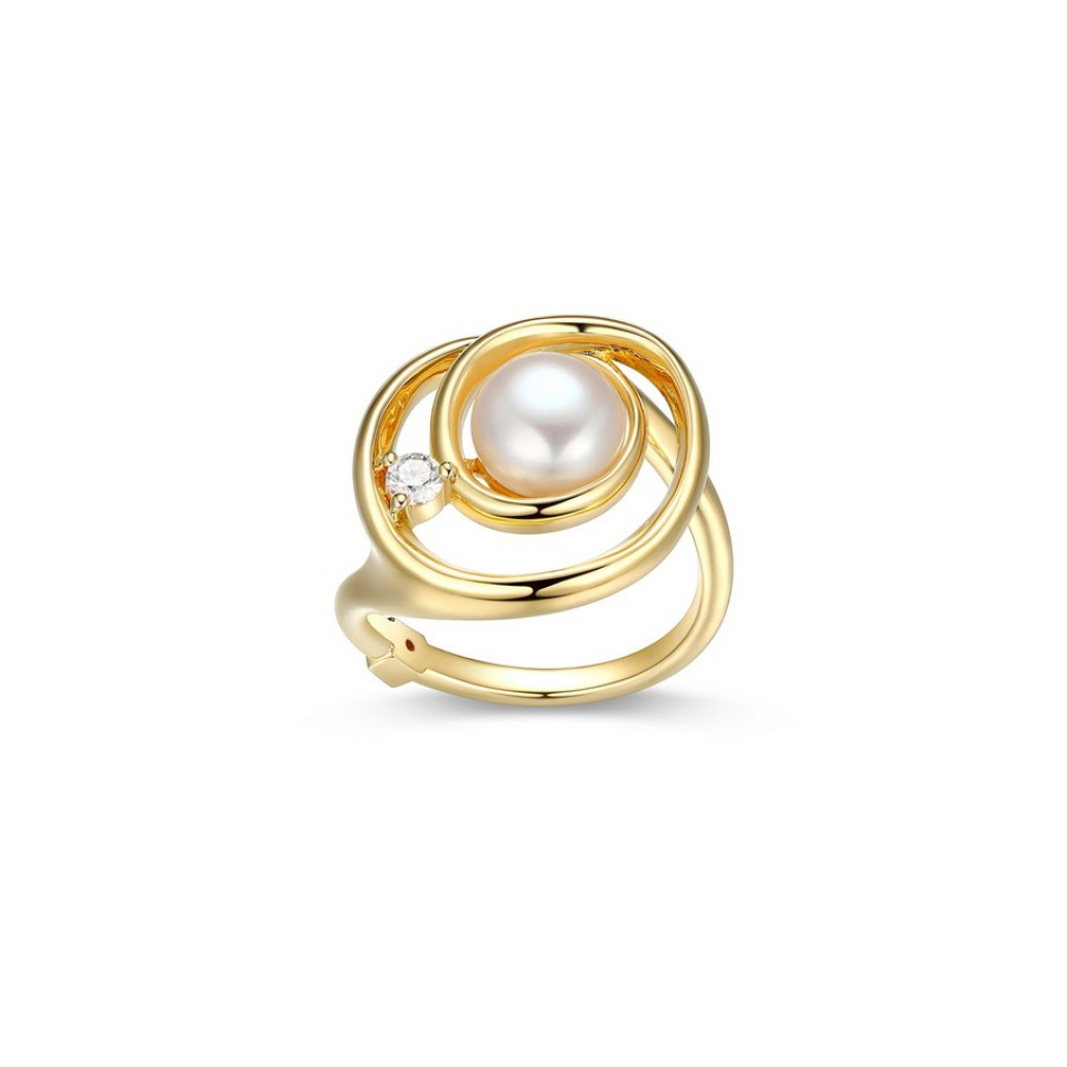 Bague pour femme en argent 925, perle, moissanite - 34LAGZ45AC - ELLE