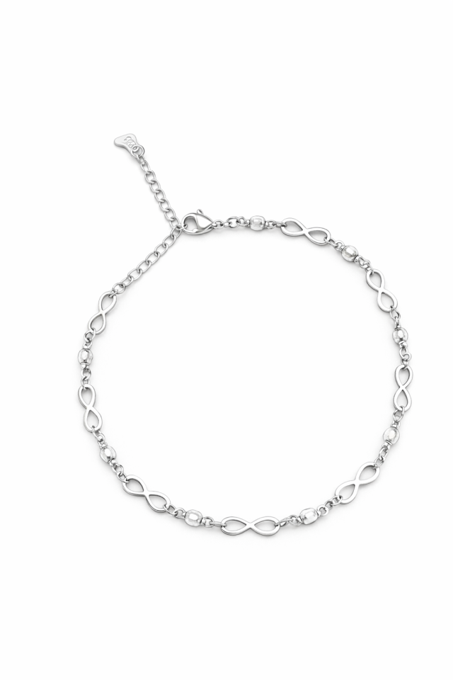 Chevillère pour femme en stainless, infini - CHEV-NATH020-W - Nathalie Belanger