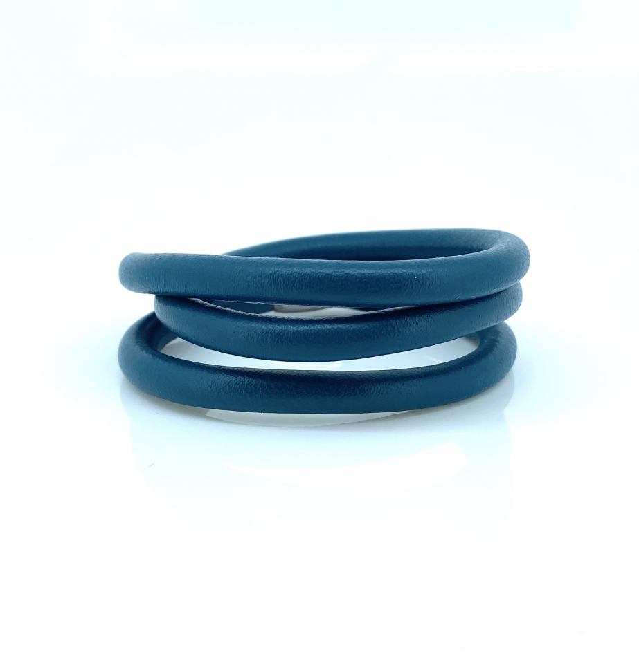 Bracelet triple pour femme en peau d'agneau et stainless - 1004917-60 - Story