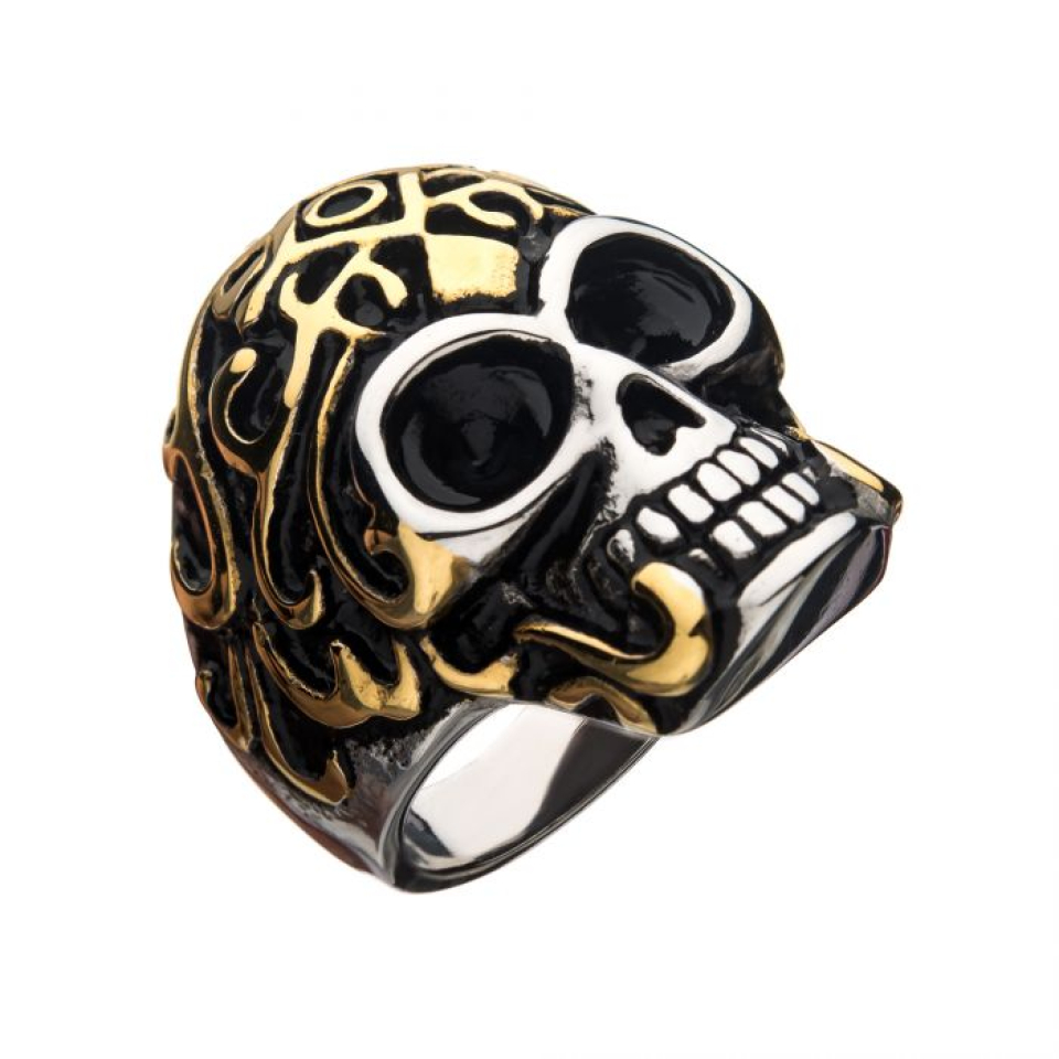 Bague pour homme en stainless, tête de mort - FR60003-11 - Inox