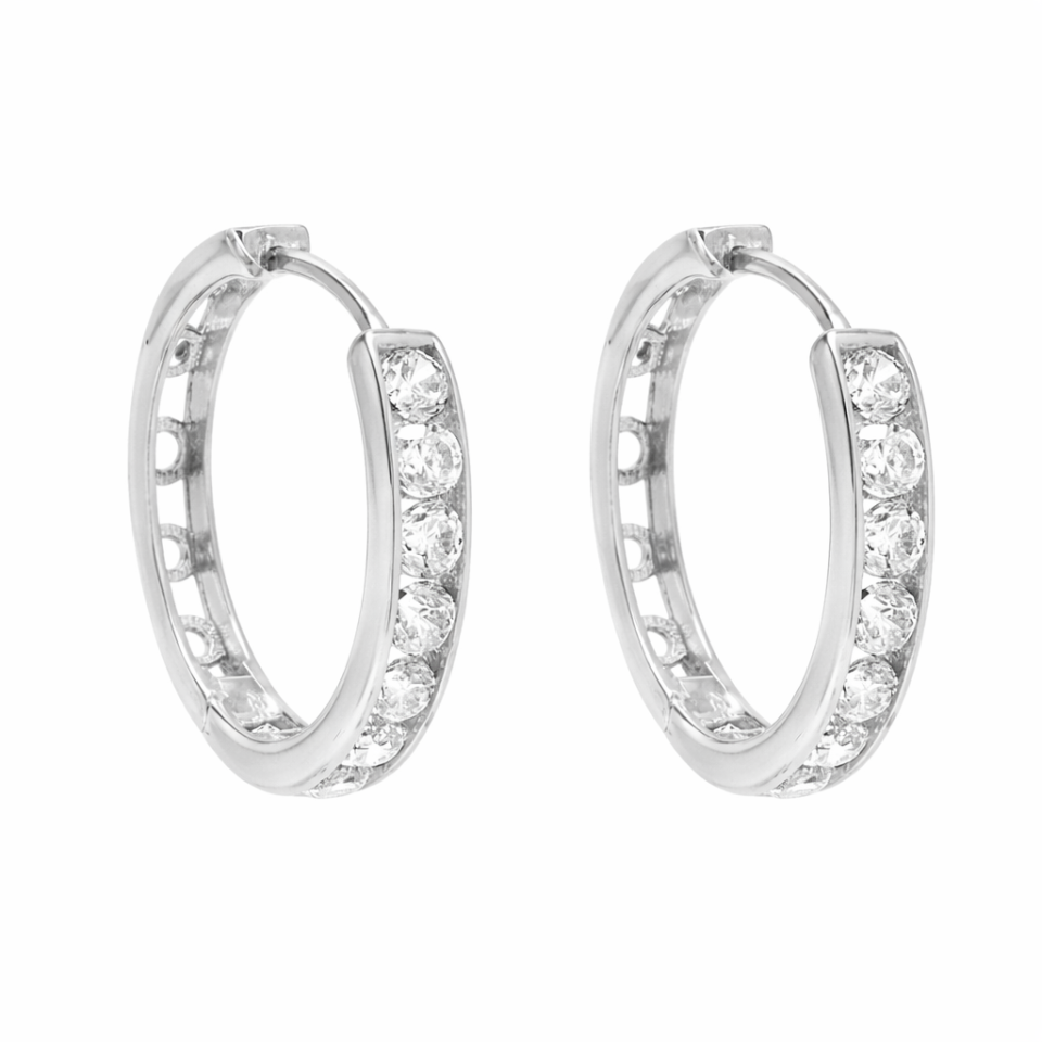 Boucles d'oreilles pour femme en or 10k, cubic zirconium - EW-DO-10-15 - C.B.E