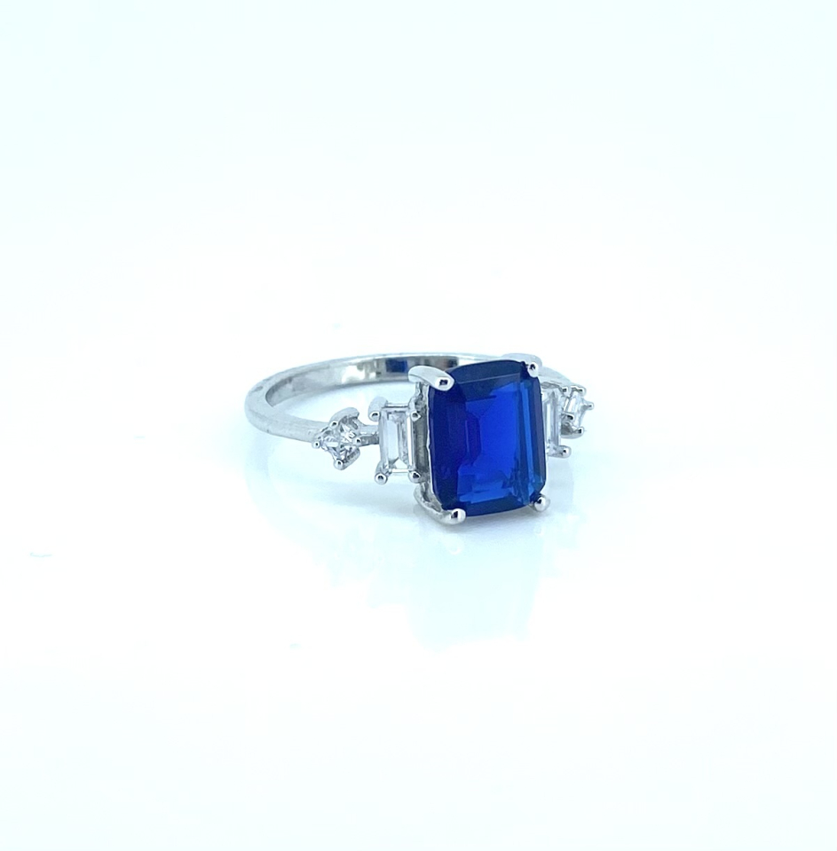 Bague pour femme en argent 925, cubic zirconium - DGR2289BLU-6 - Danny's silver