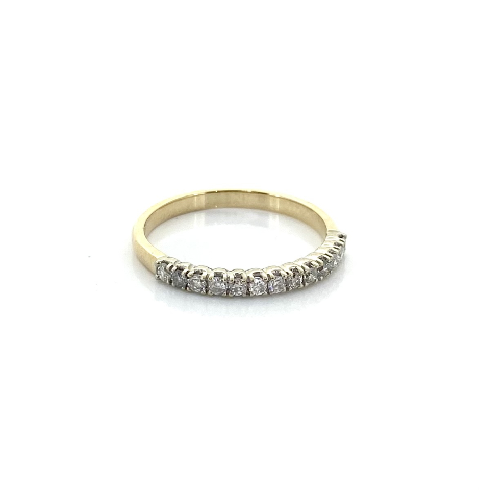 Jonc semi-éternité pour femme en or 14k, 13 diamants I pour 0.25 carat