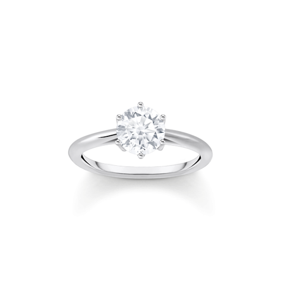 Bague solitaire pour femme en argent 925, cubic zirconium - TR2474-051-14-54 - Thomas Sabo