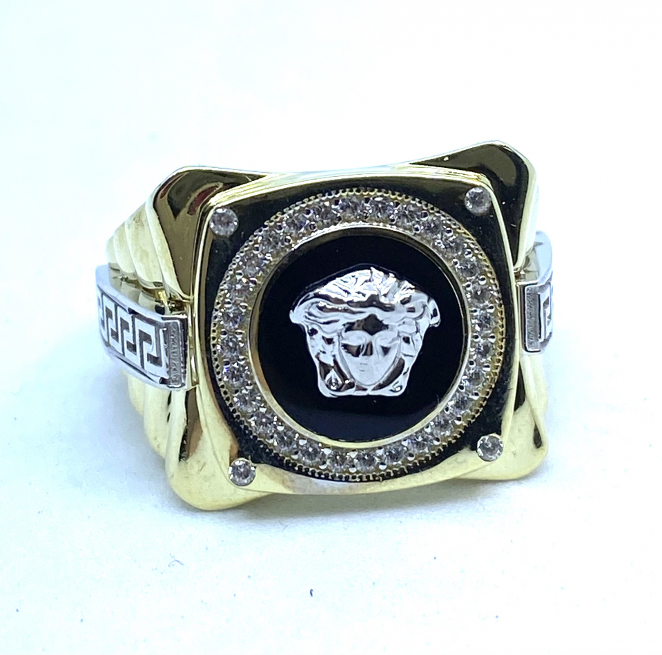 Bague pour homme en or 10k, cubic zirconium, versace - BG0237 - C.B.E