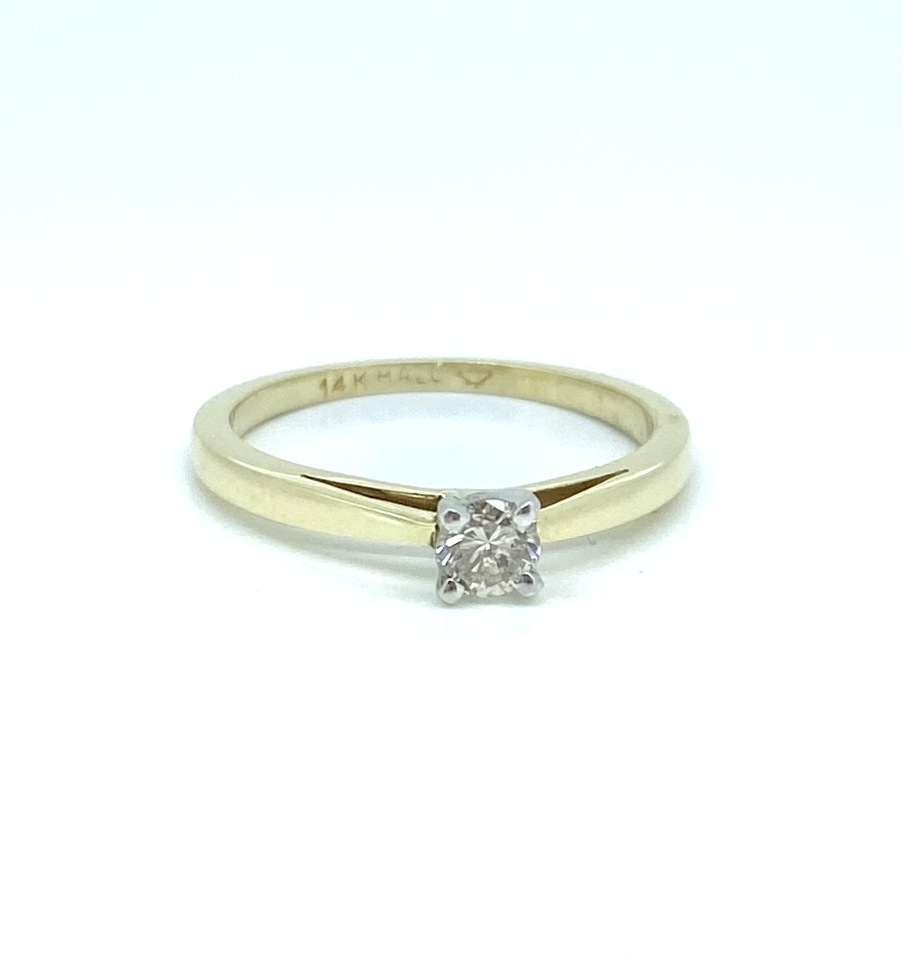 Bague solitaire pour femme en or 14k, 1 diamants I-2 pour 0.20 carat - BG0034 - MALO