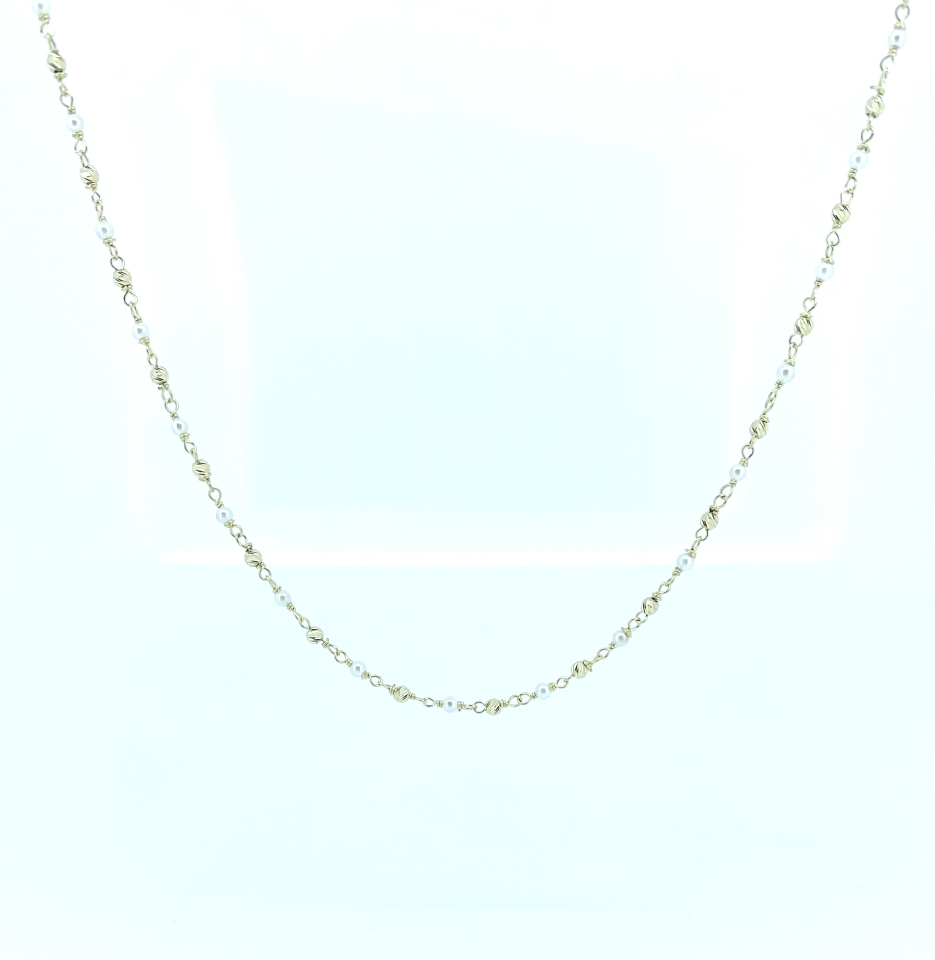 Collier pour femme en or 10k, perles