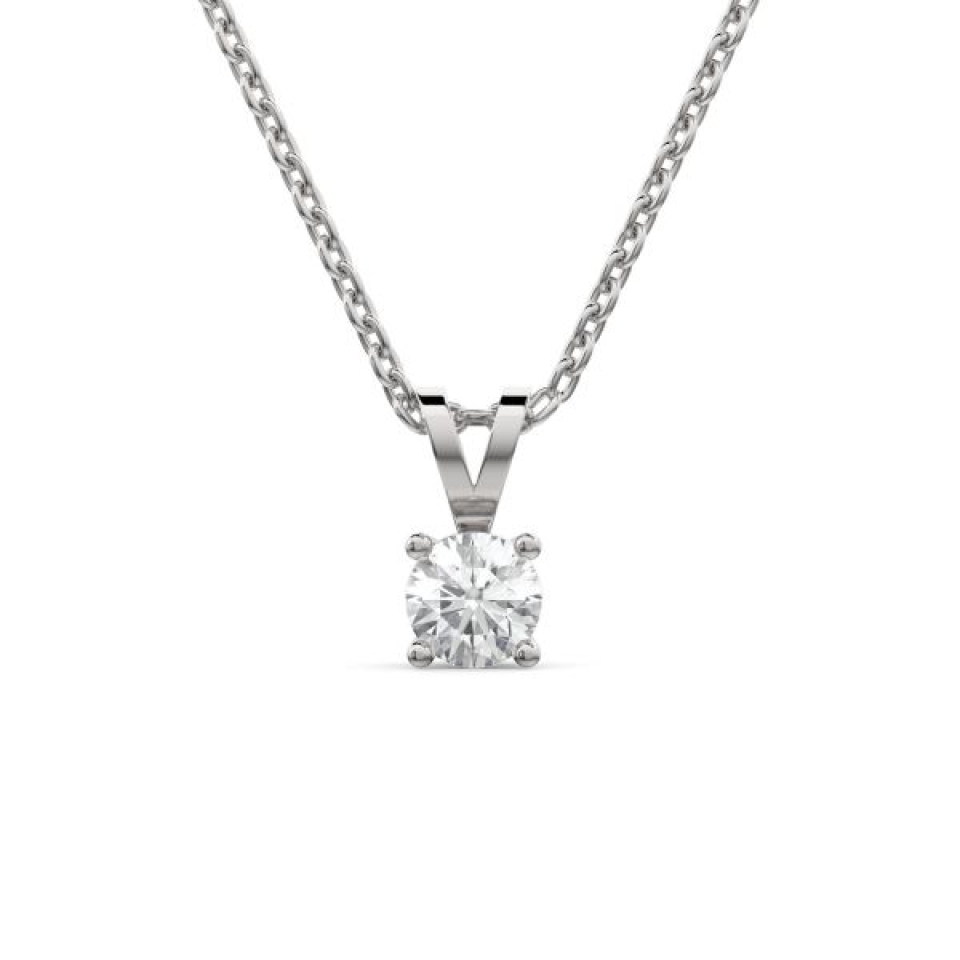 Pendentif pour femme en or 14K, 1 diamant VS fabriqué en laboratoire pour 0.25 carat