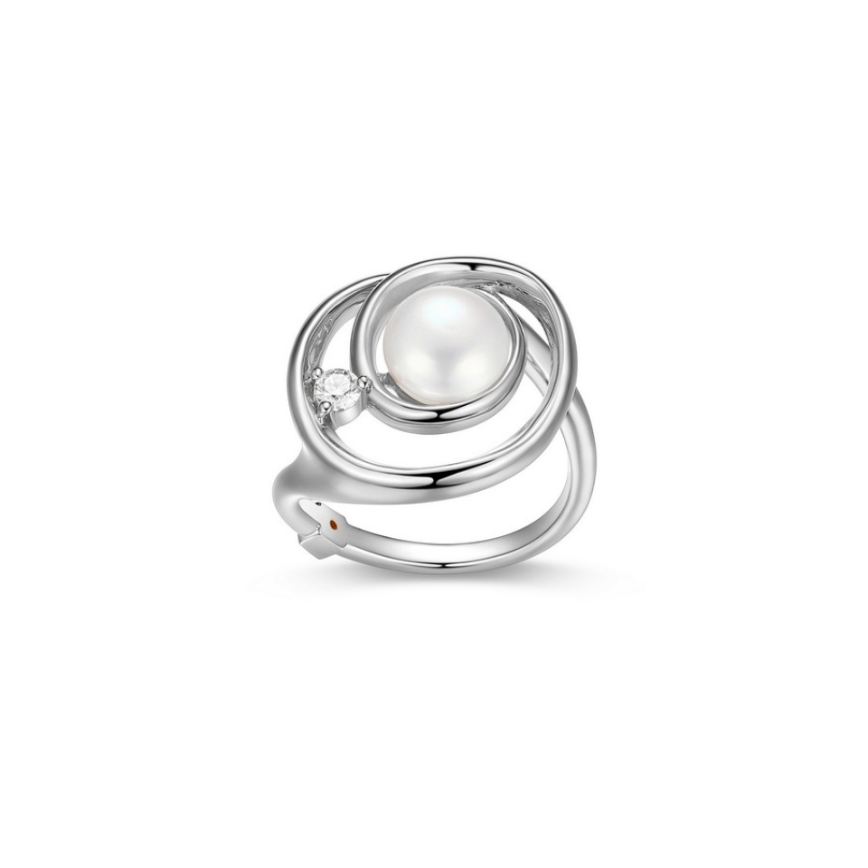 Bague pour femme en argent 925, perle, moissanite - R4LAGZ45AC - ELLE