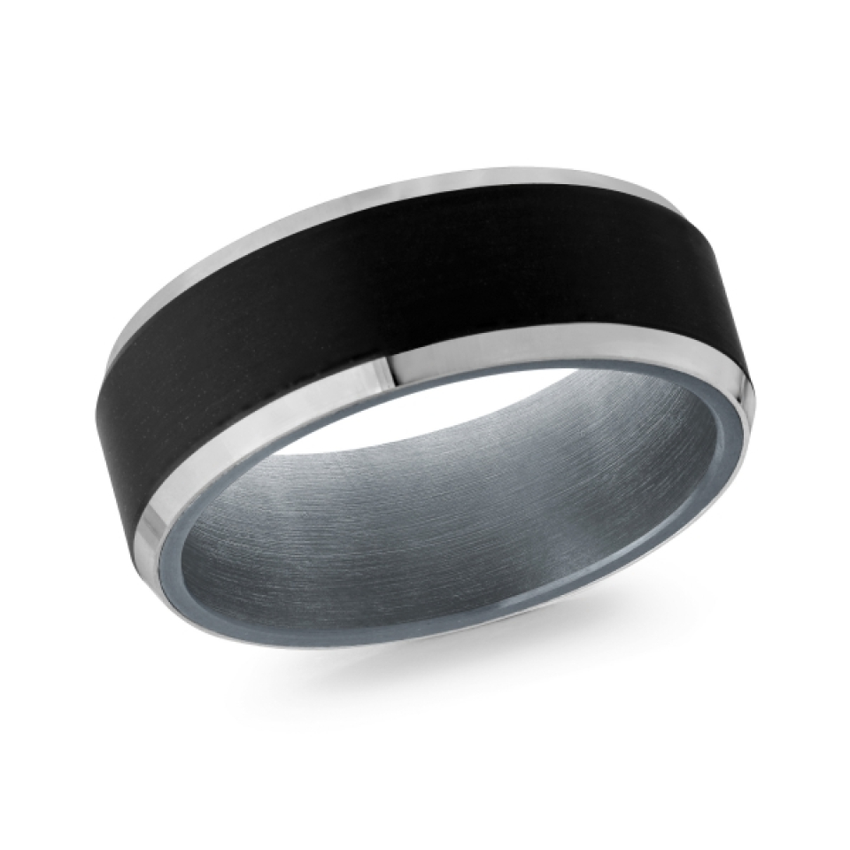 Jonc pour homme en or 14k et tantalum - MRDTS-041-8W - MALO