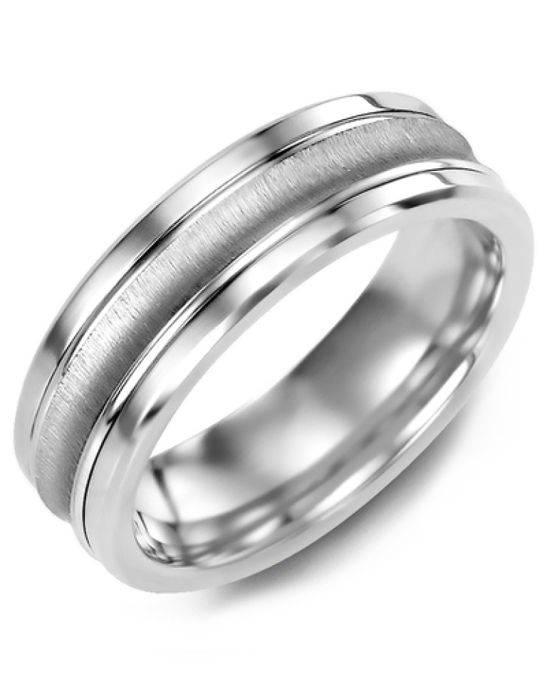 Bague pour homme en or 10k et tunsgtène - MBD710TW - Madani