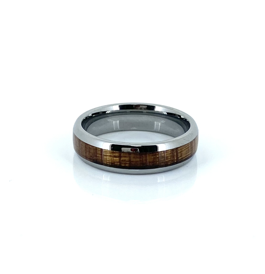 Bague pour homme en tungstène, imitation de bois - BG-NATH005-13 - Nathalie Belanger