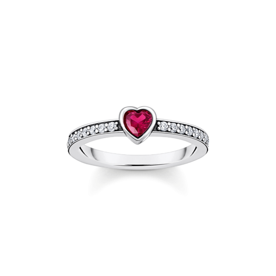 Bague pour femme en argent 925, cubic zirconium, coeur - TR2448-640-10-54 - Thomas Sabo
