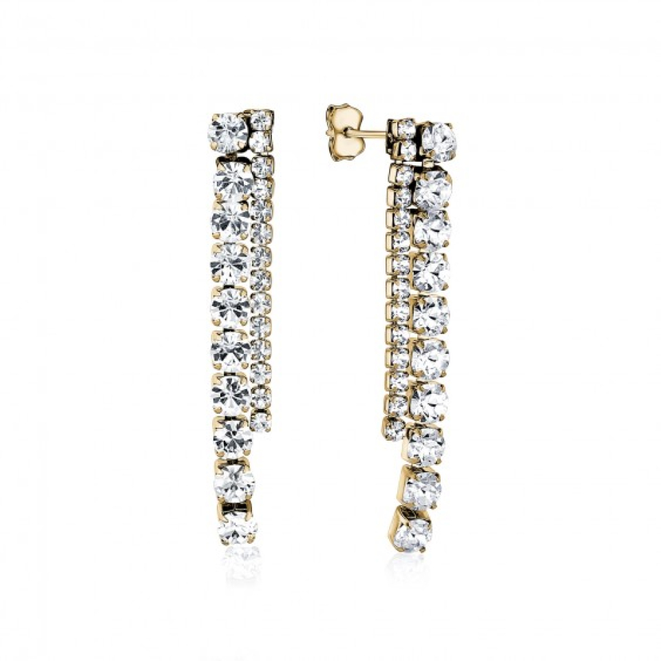 Boucles d'oreilles pour femme en stainless, zircons - SSE158G - Arezzo