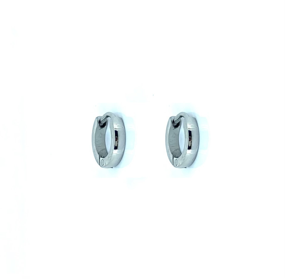 Boucles d'oreilles unies pour femme en stainless - BO-NATH090-W - Nathalie Belanger