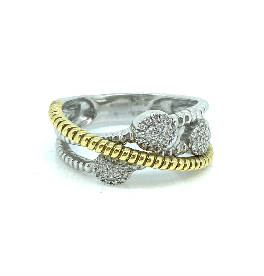 Bague pour femme en or 18k, 0.16 carat de diamant - BG0113 - Divers
