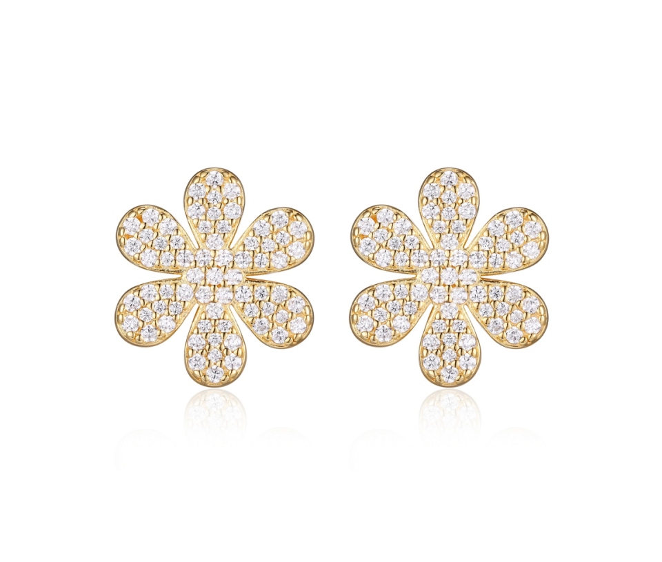 Boucles d'oreilles pour femme en argent 925, cubic zirconium, fleurs - 32ARBJ0000 - Reign