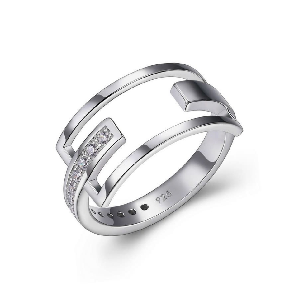 Bague pour femme en argent 925, zircons - R4LA9Q00AC - ELLE