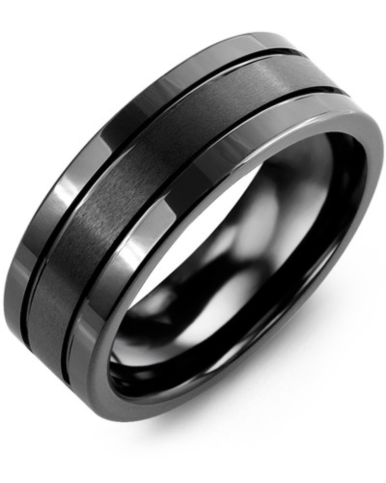 Bague pour homme en céramique - RGJ800CC - Madani