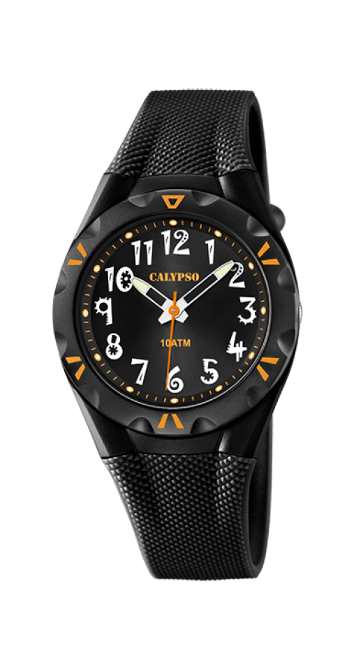 Montre pour enfant en stainless, bracelet de silicone, 10ATM
