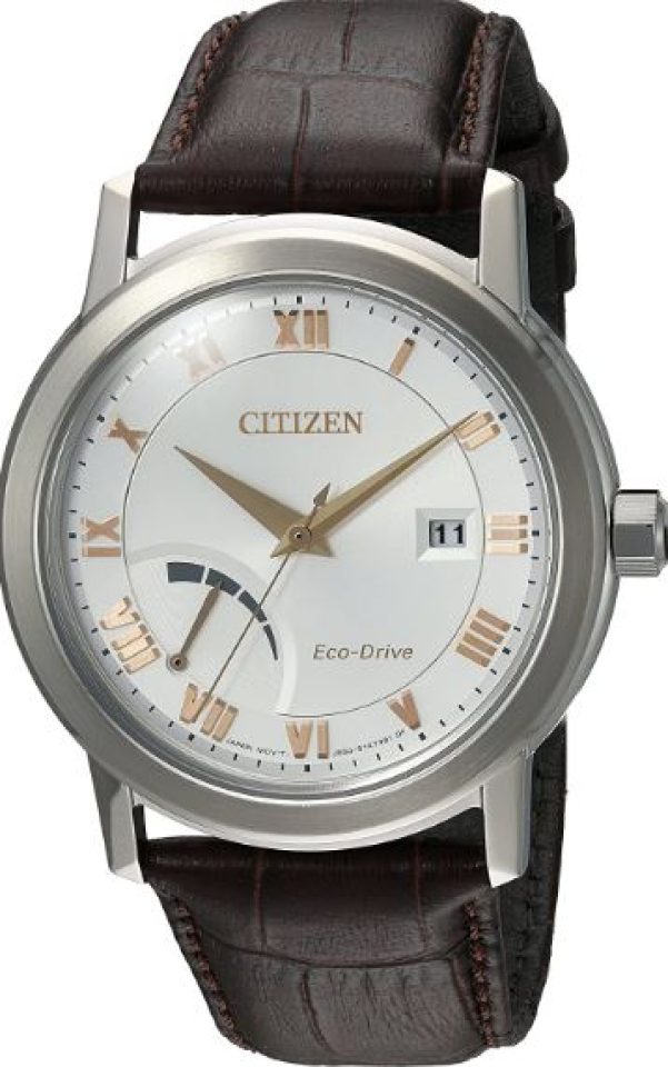 Montre homme, stainless, bracelet cuir, eco-drive, 10ATM - AW7020-00A - Citizen