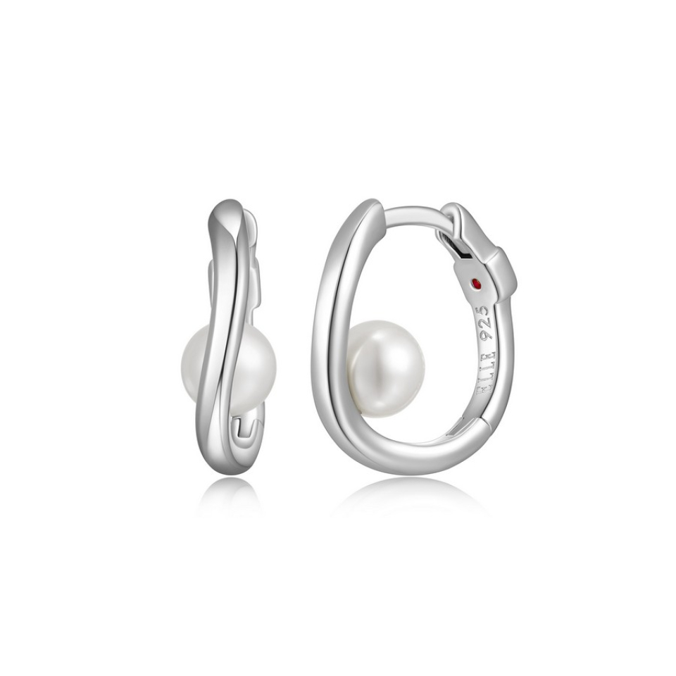 Boucles d'oreilles pour femme en argent 925, perle