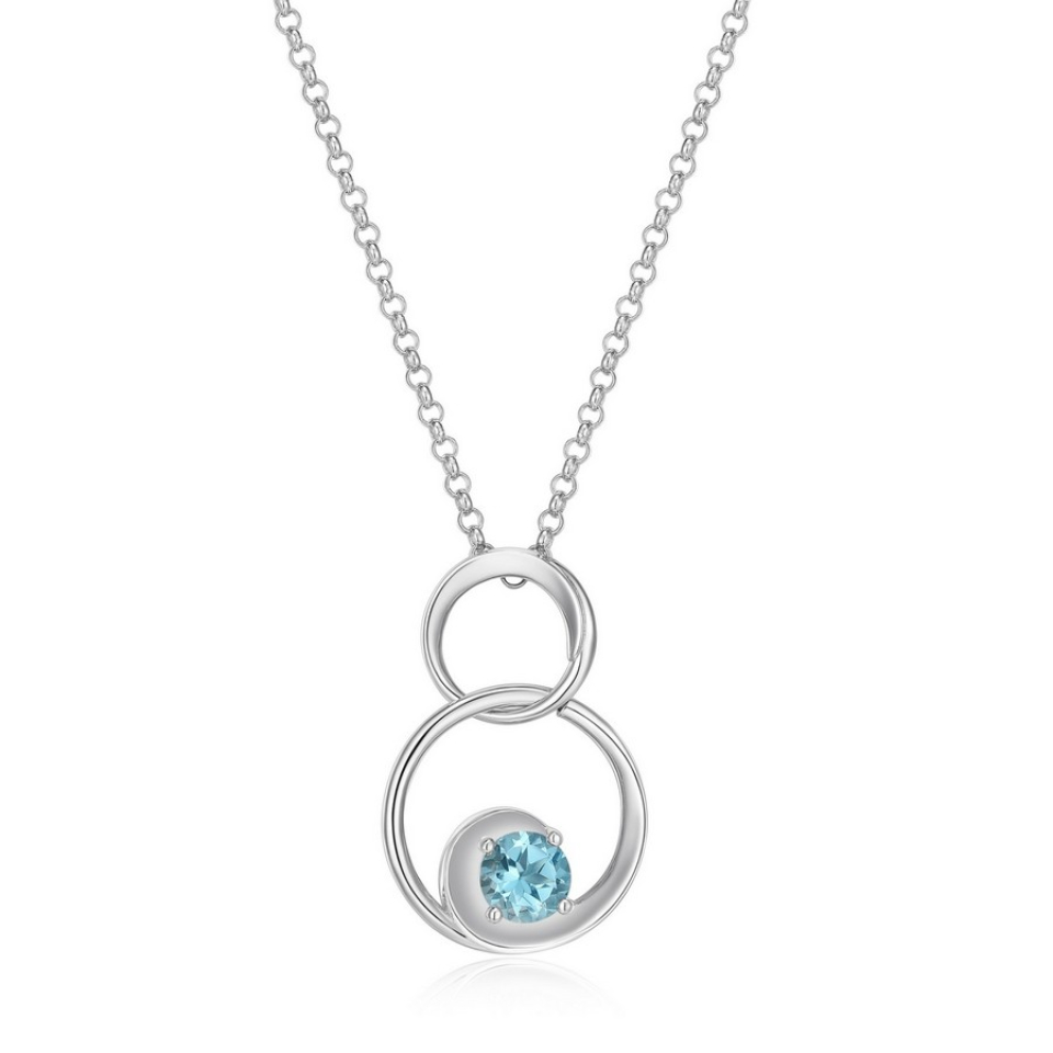 Pendentif pour femme en argent 925, topazes