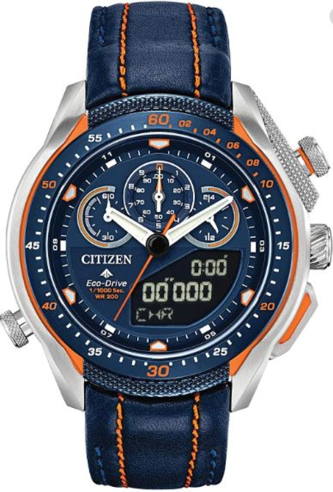 Montre homme, stainless, bracelet cuir, eco-drive, 20ATM, verre saphir - JW0139-05L - Citizen