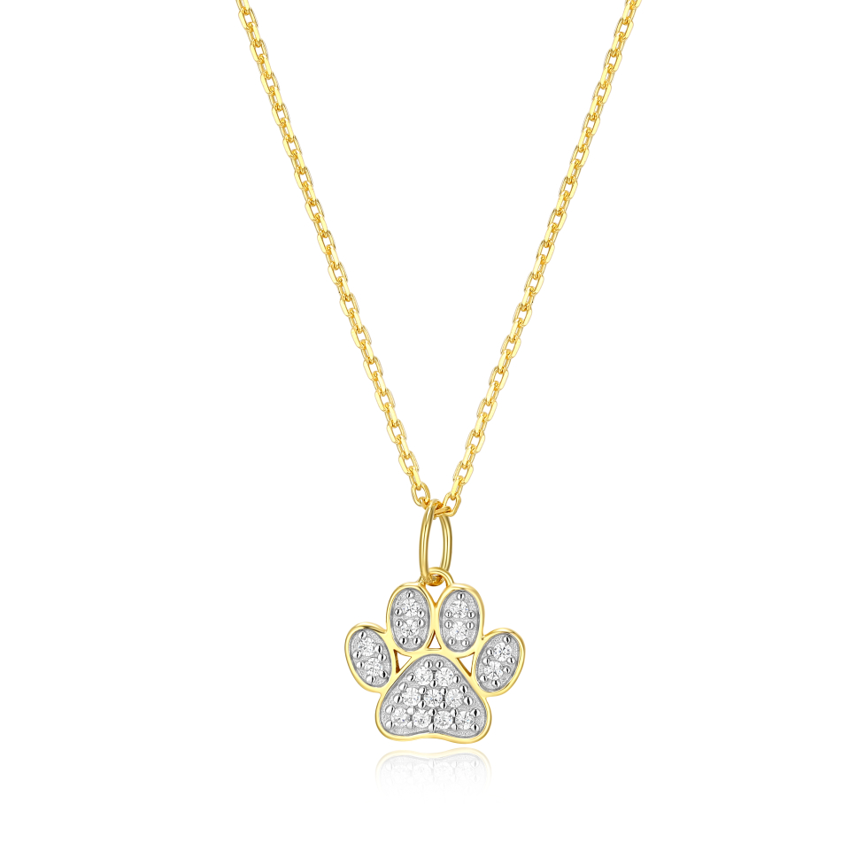 Pendentif pour femme en argent 925, 0.10 carat de diamants laboratoires, patte de chien - S3AWJGKHY0 - M by Monte Luna