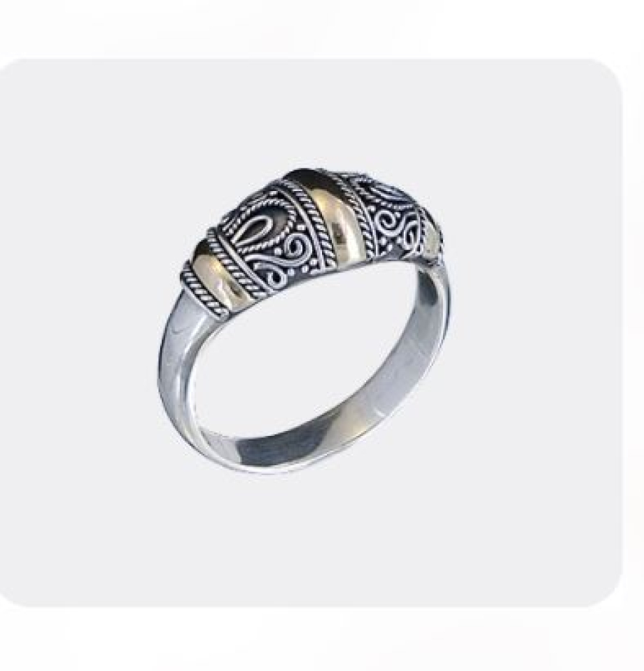 Bague pour femme en argent 925 et or 18K - TB677GF - Laventurine
