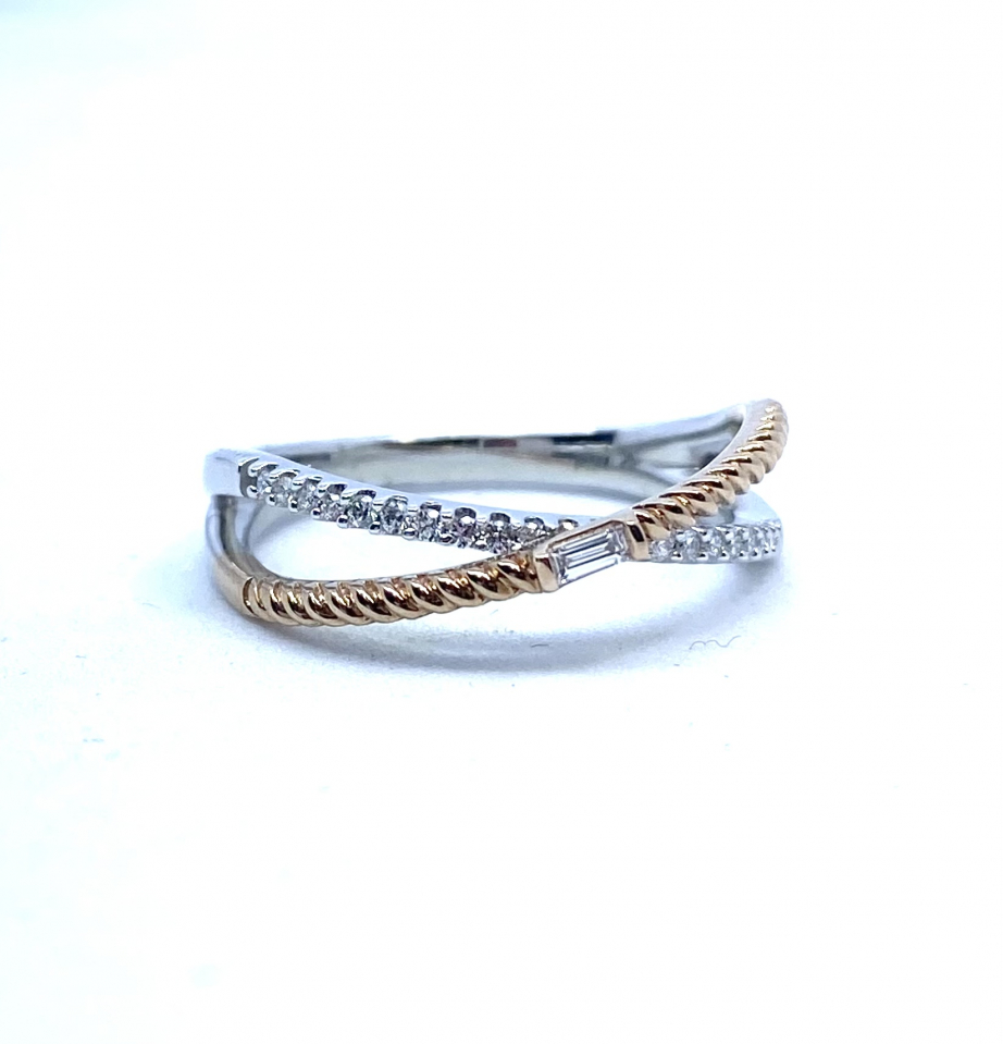Bague pour femme en or 10k, 0.12 carat de diamants - AMRRF-1246 - Ammar