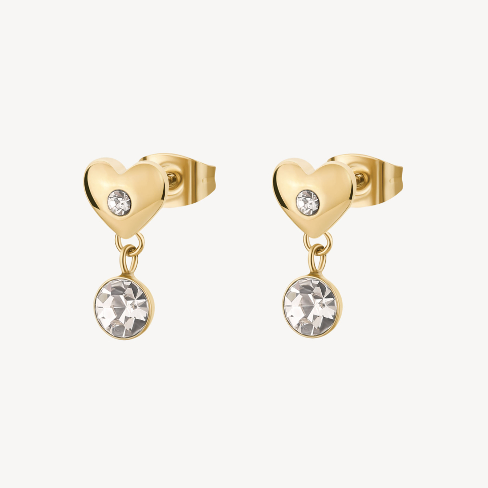Boucles d'oreilles pour femme en stainless, cubic zirconium, coeurs - BHKE177 - Brosway