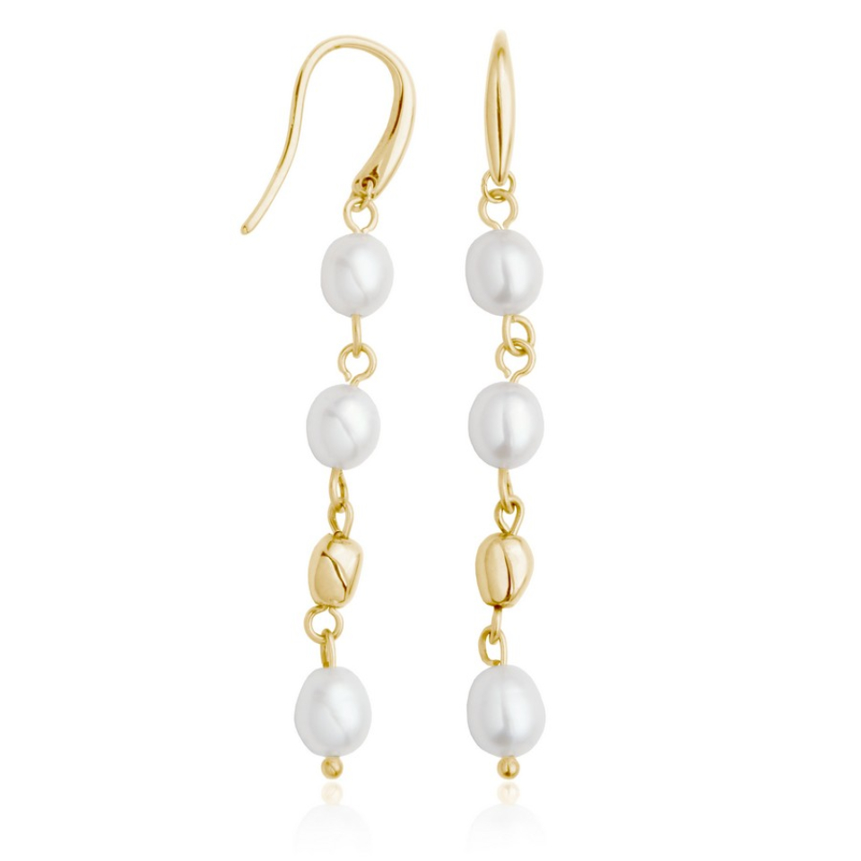 Boucles d'oreilles pour femme en stainless, perles, crochets - T2XF320200 - Steelx