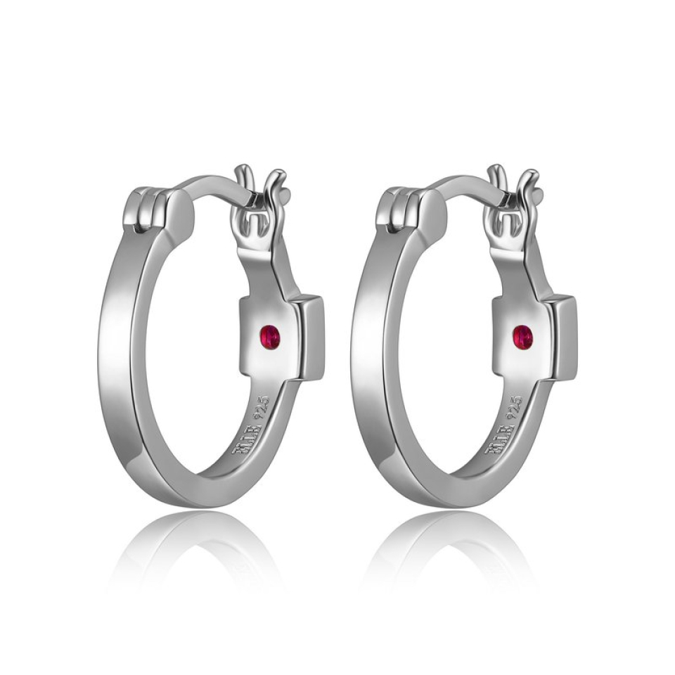 Boucles d'oreilles unies pour femme en argent 925