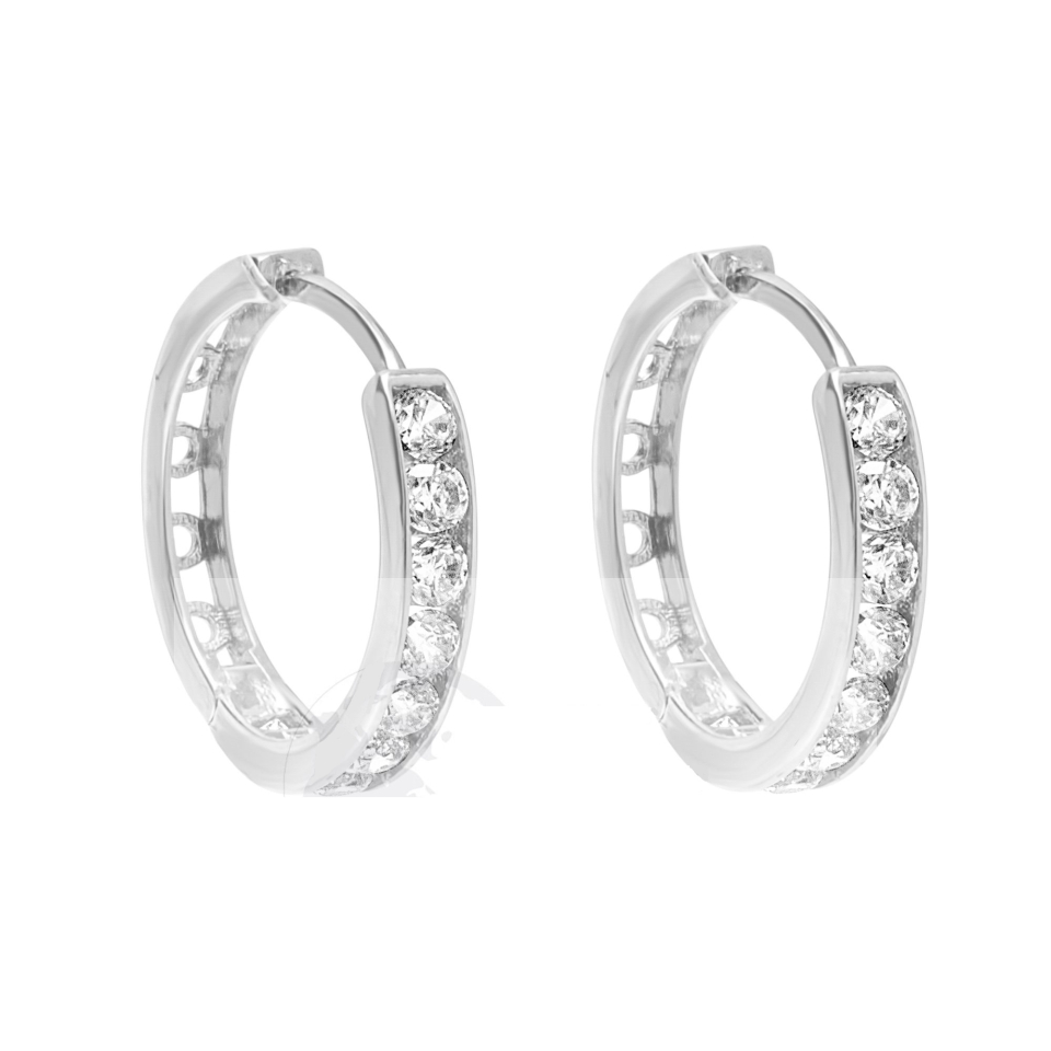 Boucles d'oreilles pour femme en or 10k, cubic zirconium - EW-DO-10-15 - C.B.E