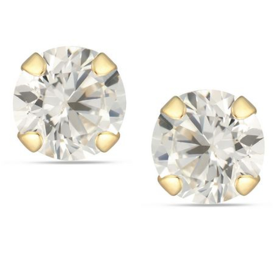 Boucles d'oreilles studs 10K, pierres synthétiques - B.OJ05PTS - C.B.E