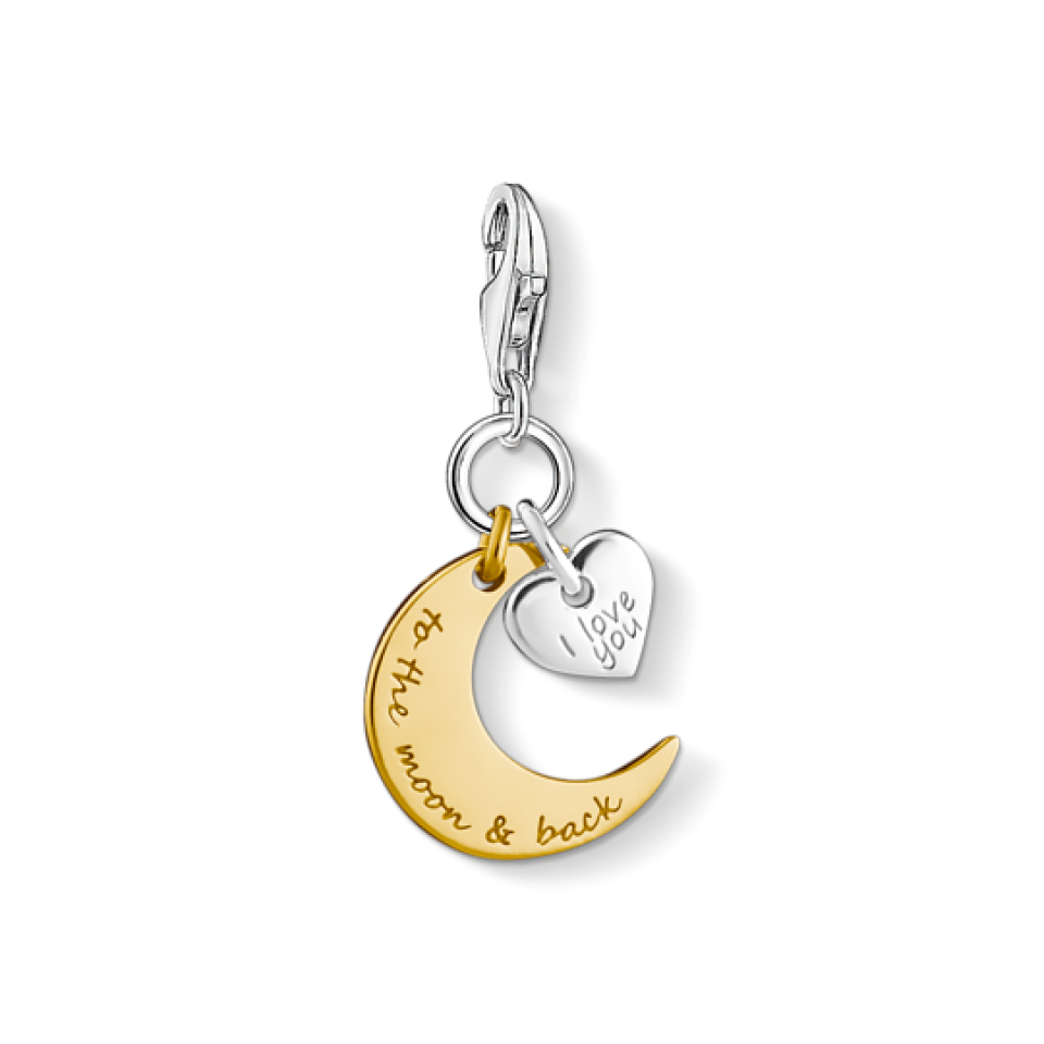 Breloque pour femme en argent 925, lune, coeur - 1443-413-39 - Thomas Sabo