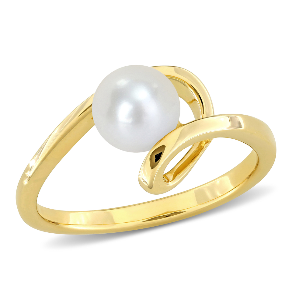 Bague pour femme en or 10k, perle d'eau douce 6-6.5mm - FC2GPM-BAVT - Delmar