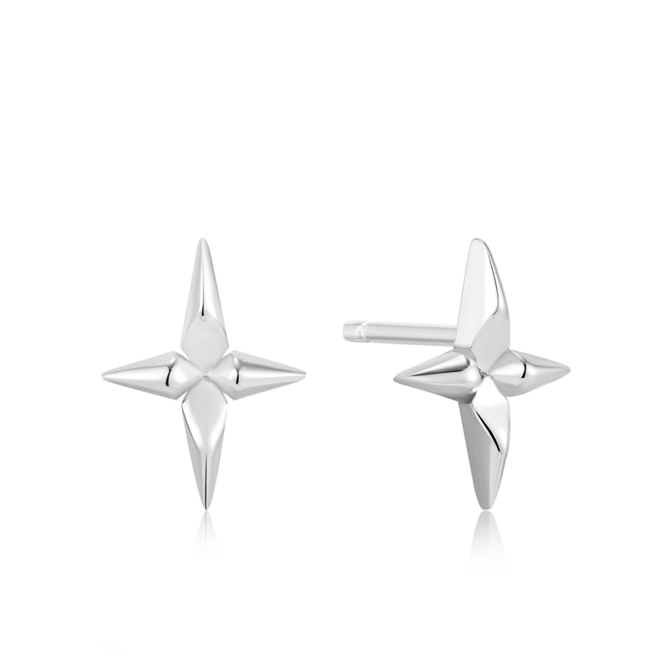 Boucles d'oreilles pour femme en argent 925, croix - E053-02H - Ania Haie