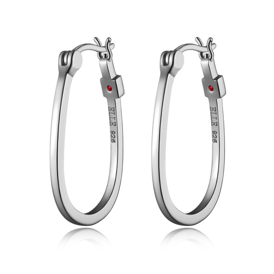 Boucles d'oreilles unies pour femme en argent 925 - R2LCBLA00J - ELLE