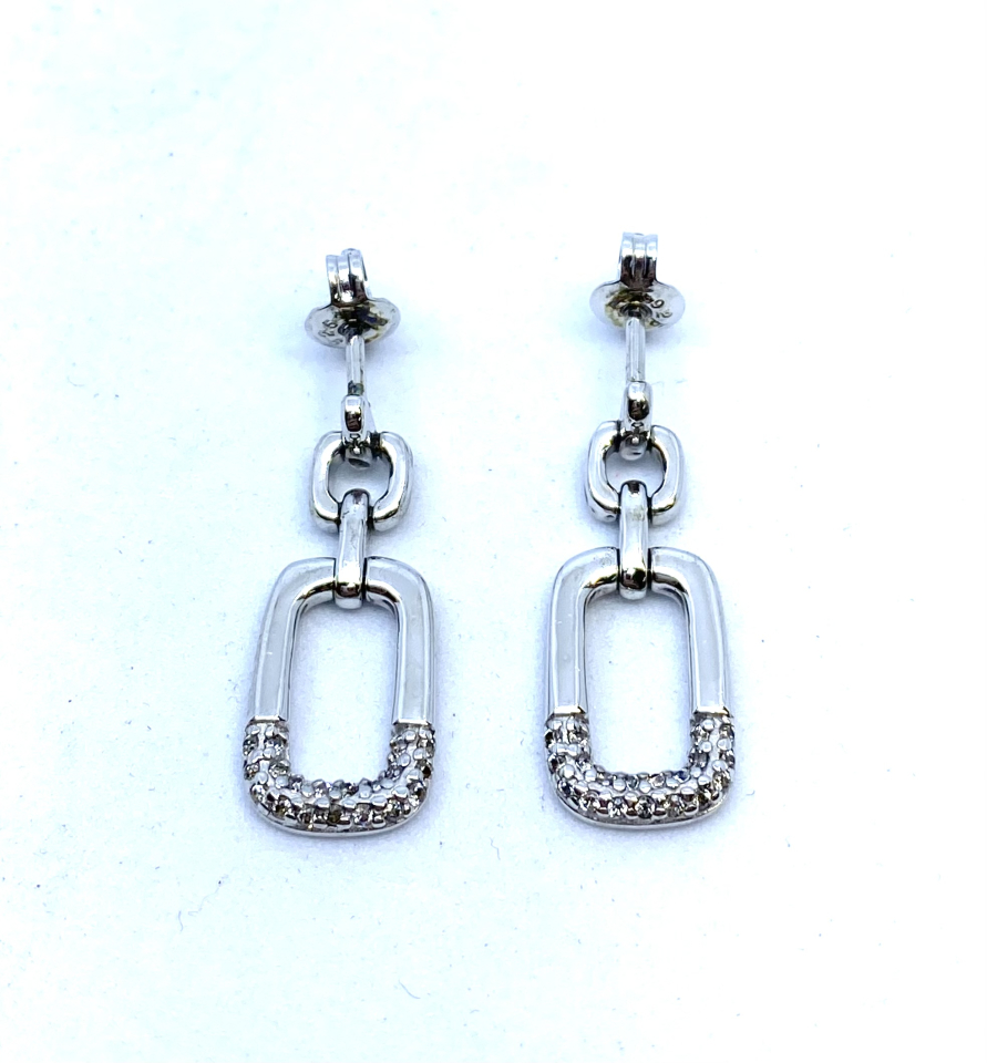 Boucles d'oreilles pour femme en argent 925, zircons