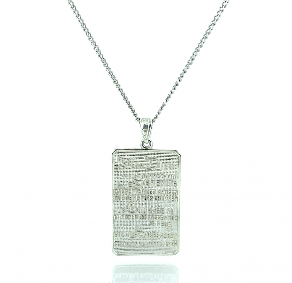 Pendentif en aregnt 925, prière de sérénité - PD120 - Mabensa
