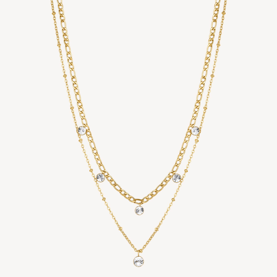 Collier double pour femme en stainless, crystals - BYM82 - Brosway